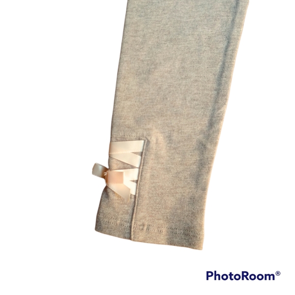 NWT Janie and Jack Ballerina Leggings with detailed satin bow gray brown size 4 - Picture 6 of 9